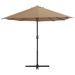 Parasol d'extérieur et poteau en aluminium 460 x 270 cm Taupe - Photo n°5