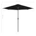 Parasol de balcon avec mât en aluminium Noir 270x135x245cm Demi - Photo n°8