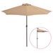 Parasol de balcon avec mât en aluminium Taupe 270x135 cm Demi - Photo n°1