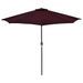 Parasol de balcon mât en aluminium Bordeaux 270x135x245 cm Demi - Photo n°1