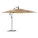 Parasol de jardin avec LED et mât en acier marron 246x246x230cm - Photo n°2