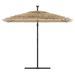 Parasol de jardin avec LED et mât en acier marron 246x246x230cm - Photo n°4