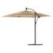 Parasol de jardin avec LED et mât en acier marron 246x246x230cm - Photo n°6