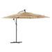 Parasol de jardin avec LED et mât en acier marron 269x269x235cm - Photo n°2