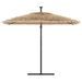 Parasol de jardin avec LED et mât en acier marron 269x269x235cm - Photo n°4