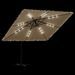 Parasol de jardin avec LED et mât en acier marron 269x269x235cm - Photo n°9