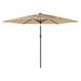 Parasol de jardin avec LED et mât en acier marron 288x288x225cm - Photo n°5