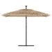 Parasol de jardin avec LED et mât en acier marron 290x290x238cm - Photo n°4