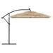 Parasol de jardin avec LED et mât en acier marron 290x290x238cm - Photo n°5