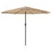 Parasol de jardin avec LED et mât en acier marron 324x324x247cm - Photo n°2