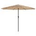 Parasol de jardin avec LED et mât en acier marron 324x324x247cm - Photo n°4