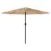 Parasol de jardin avec LED et mât en acier marron 324x324x247cm - Photo n°5