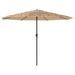 Parasol de jardin avec LED et mât en acier marron 388x388x248cm - Photo n°2