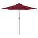 Parasol de jardin avec LED mât en acier bordeaux 225x225x212 cm - Photo n°5