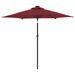 Parasol de jardin avec LED mât en acier bordeaux 225x225x212 cm - Photo n°6