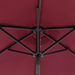 Parasol de jardin avec LED mât en acier bordeaux 225x225x212 cm - Photo n°12