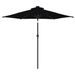 Parasol de jardin avec LED mât en acier noir 225x225x212 cm - Photo n°5