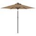 Parasol de jardin avec LED mât en acier taupe 225x225x212 cm - Photo n°2