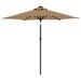 Parasol de jardin avec LED mât en acier taupe 225x225x212 cm - Photo n°6