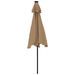 Parasol de jardin avec LED mât en acier taupe 225x225x212 cm - Photo n°7