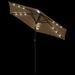 Parasol de jardin avec LED mât en acier taupe 225x225x212 cm - Photo n°8