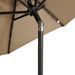 Parasol de jardin avec LED mât en acier taupe 225x225x212 cm - Photo n°9