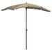 Parasol de jardin avec mât 200x130 cm Taupe - Photo n°1