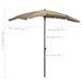 Parasol de jardin avec mât 200x130 cm Taupe - Photo n°6