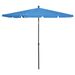 Parasol de jardin avec mât 210x140 cm Bleu azuré - Photo n°1