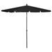 Parasol de jardin avec mât 210x140 cm Noir - Photo n°1