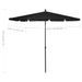 Parasol de jardin avec mât 210x140 cm Noir - Photo n°6