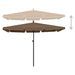 Parasol de jardin avec mât 210x140 cm Taupe - Photo n°4