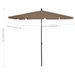 Parasol de jardin avec mât 210x140 cm Taupe - Photo n°6