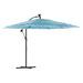 Parasol de jardin avec mât en acier bleu 246x246x230 cm - Photo n°2