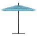 Parasol de jardin avec mât en acier bleu 246x246x230 cm - Photo n°3