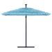 Parasol de jardin avec mât en acier bleu 269x269x235 cm - Photo n°3