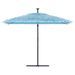 Parasol de jardin avec mât en acier bleu 290x290x238 cm - Photo n°3