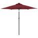 Parasol de jardin avec mât en acier bordeaux 225x225x212 cm - Photo n°5