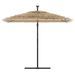 Parasol de jardin avec mât en acier marron 246x246x230 cm - Photo n°3