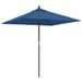 Parasol de jardin avec mât en bois bleu azuré 198x198x231 cm - Photo n°1