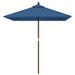 Parasol de jardin avec mât en bois bleu azuré 198x198x231 cm - Photo n°3