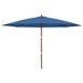 Parasol de jardin avec mât en bois bleu azuré 400x273 cm - Photo n°3