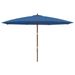 Parasol de jardin avec mât en bois bleu azuré 400x273 cm - Photo n°4