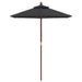 Parasol de jardin avec mât en bois noir 196x231 cm - Photo n°3