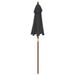Parasol de jardin avec mât en bois noir 196x231 cm - Photo n°5