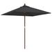 Parasol de jardin avec mât en bois noir 198x198x231 cm - Photo n°1