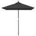 Parasol de jardin avec mât en bois noir 198x198x231 cm - Photo n°3