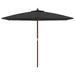 Parasol de jardin avec mât en bois noir 299x240 cm - Photo n°3