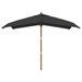 Parasol de jardin avec mât en bois noir 300x300x273 cm - Photo n°3