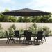 Parasol de jardin avec mât en bois noir 400x273 cm - Photo n°1